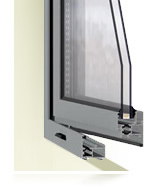 Aluminio lacado en color gris grafito Ventana